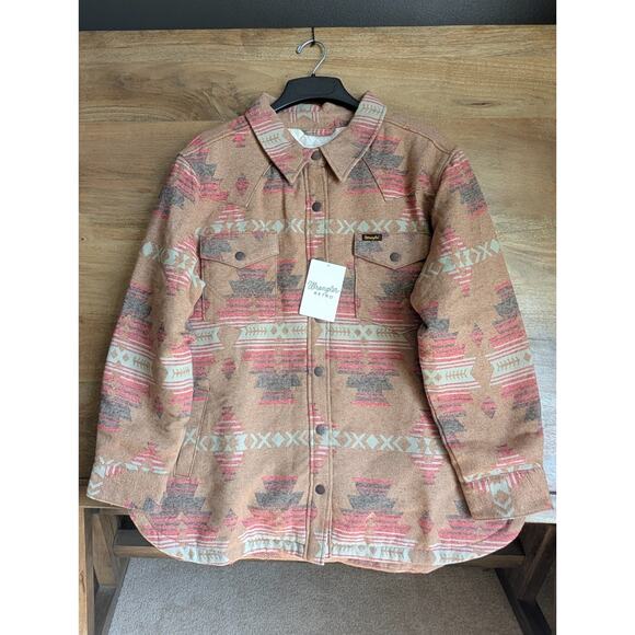 Wrangler Jackets & Blazers - Wrangler Retro Shacket Women's XL Multi Aztec Collared Snap Button 112353134 NWT